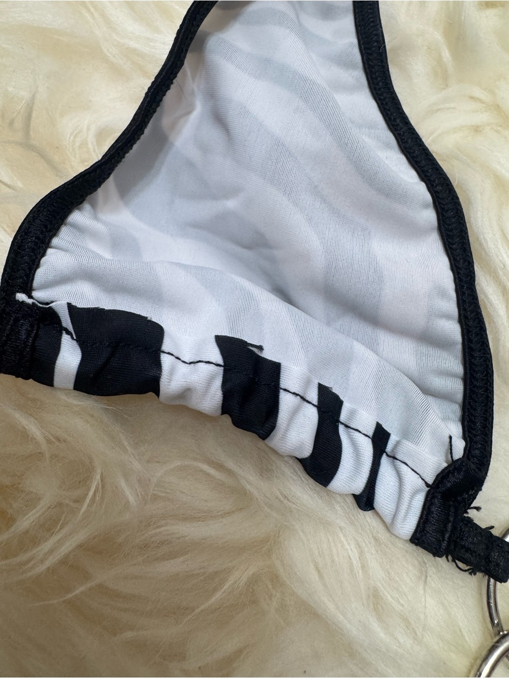 New small zebra bikini y2k festival rave exotic dance wear emo goth gothic - Picture 8 of 12